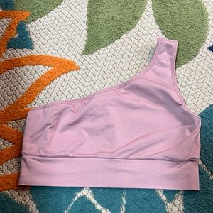 Pink|active one shoulder bra
